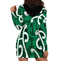 Aotearoa Maori Kowhaiwhai Hoodie Dress Kakariki Puhoro and Patiki LT9 - Polynesian Pride