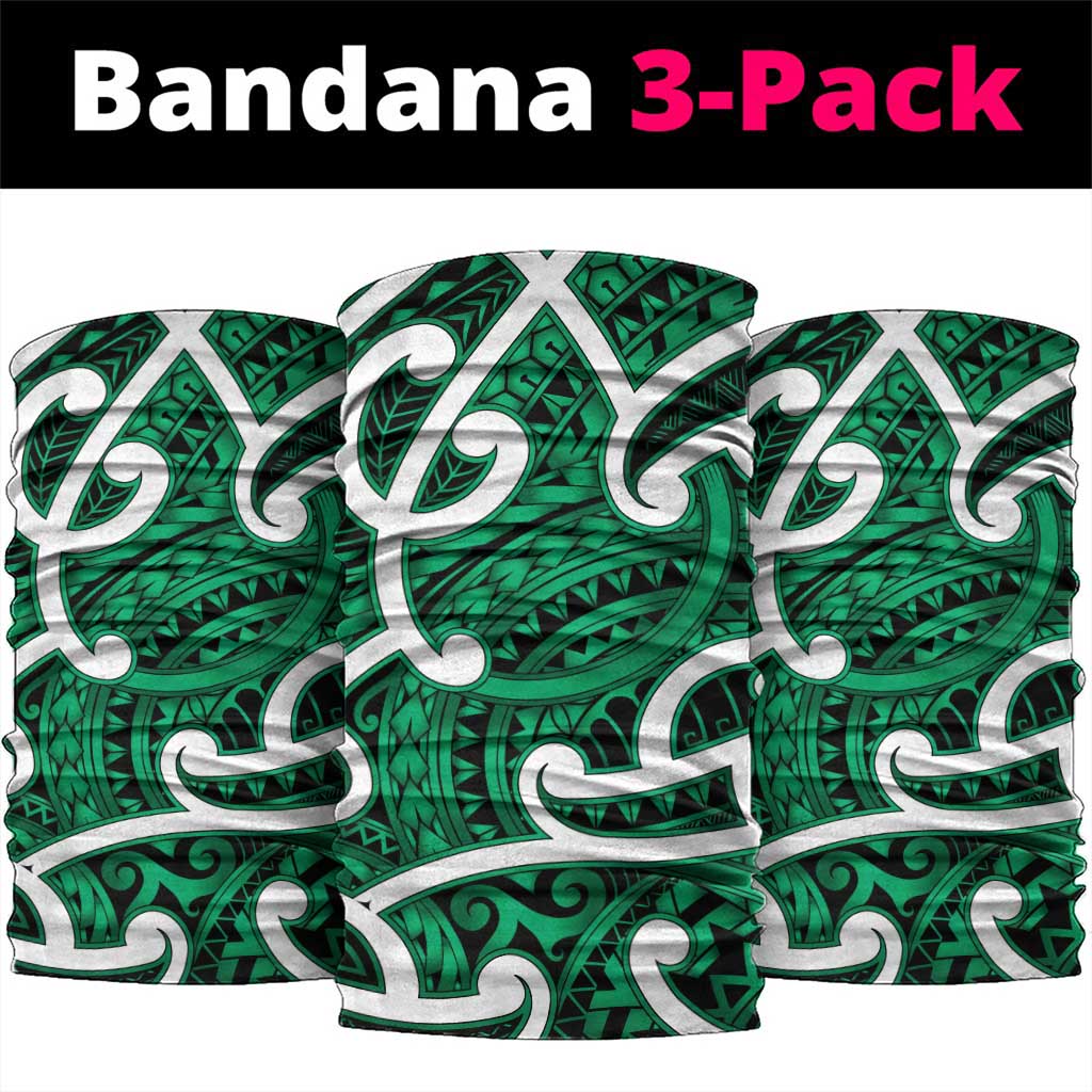 Aotearoa Maori Kowhaiwhai Neck Gaiter Kakariki Puhoro and Patiki