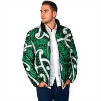 Aotearoa Maori Kowhaiwhai Padded Jacket Kakariki Puhoro and Patiki