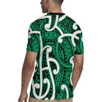 Aotearoa Maori Kowhaiwhai Rugby Jersey Kakariki Puhoro and Patiki