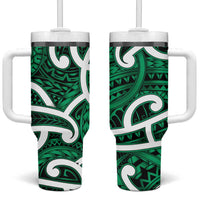 Aotearoa Maori Kowhaiwhai Tumbler With Handle Kakariki Puhoro and Patiki