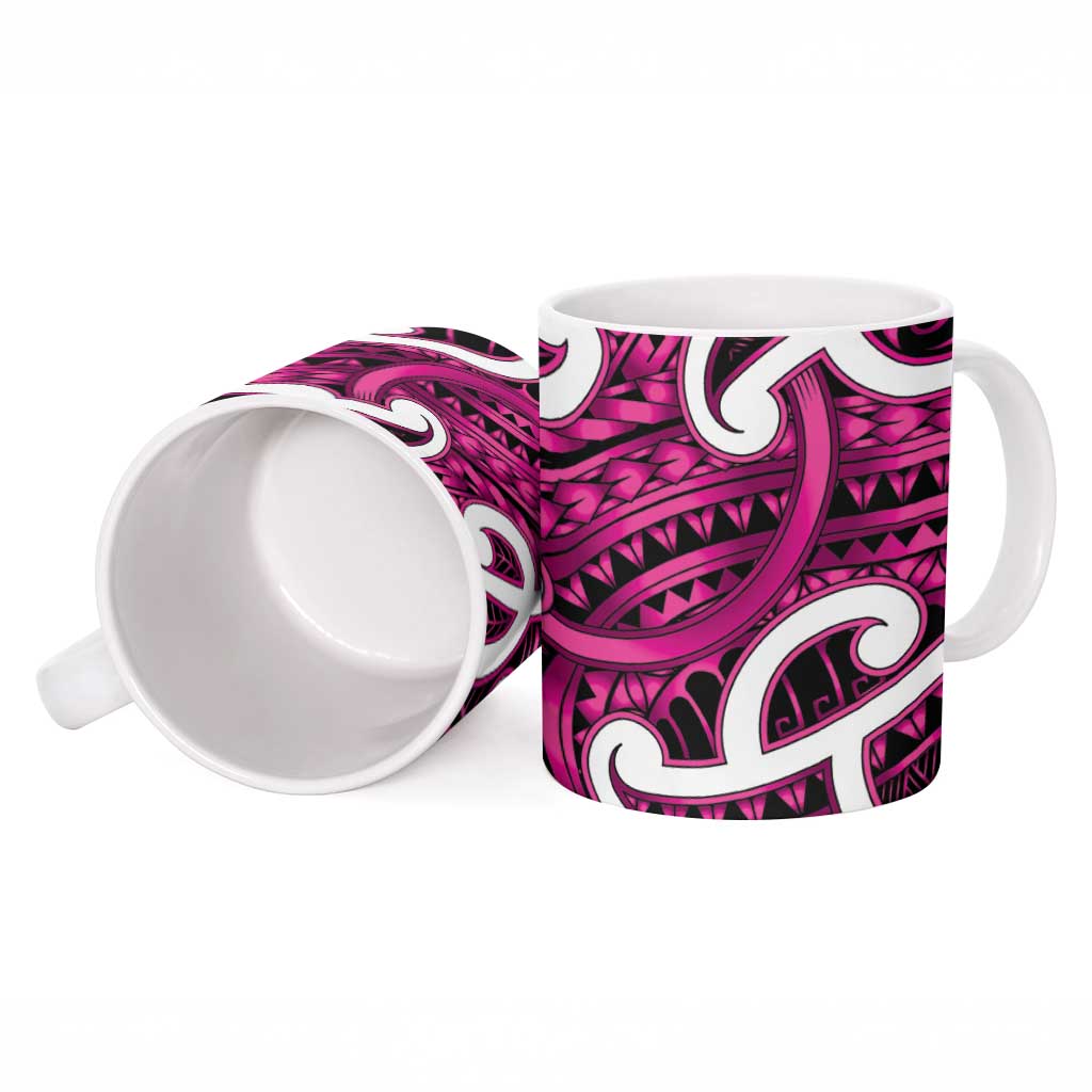 Aotearoa Maori Kowhaiwhai Ceramic Mug Mawhero Puhoro and Patiki