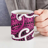 Aotearoa Maori Kowhaiwhai Ceramic Mug Mawhero Puhoro and Patiki