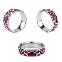 Aotearoa Maori Kowhaiwhai Classic Ring Mawhero Puhoro and Patiki