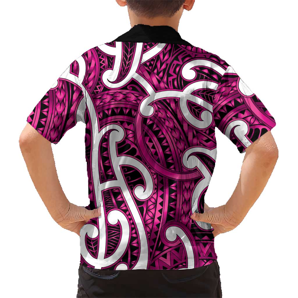 Aotearoa Maori Kowhaiwhai Family Matching Long Sleeve Bodycon Dress and Hawaiian Shirt Mawhero Puhoro and Patiki LT9 - Polynesian Pride