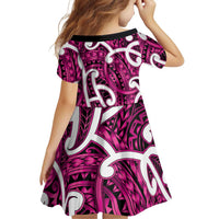 Aotearoa Maori Kowhaiwhai Family Matching Off The Shoulder Long Sleeve Dress and Hawaiian Shirt Mawhero Puhoro and Patiki LT9 - Polynesian Pride