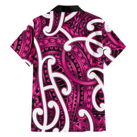 Aotearoa Maori Kowhaiwhai Family Matching Off The Shoulder Long Sleeve Dress and Hawaiian Shirt Mawhero Puhoro and Patiki LT9 - Polynesian Pride