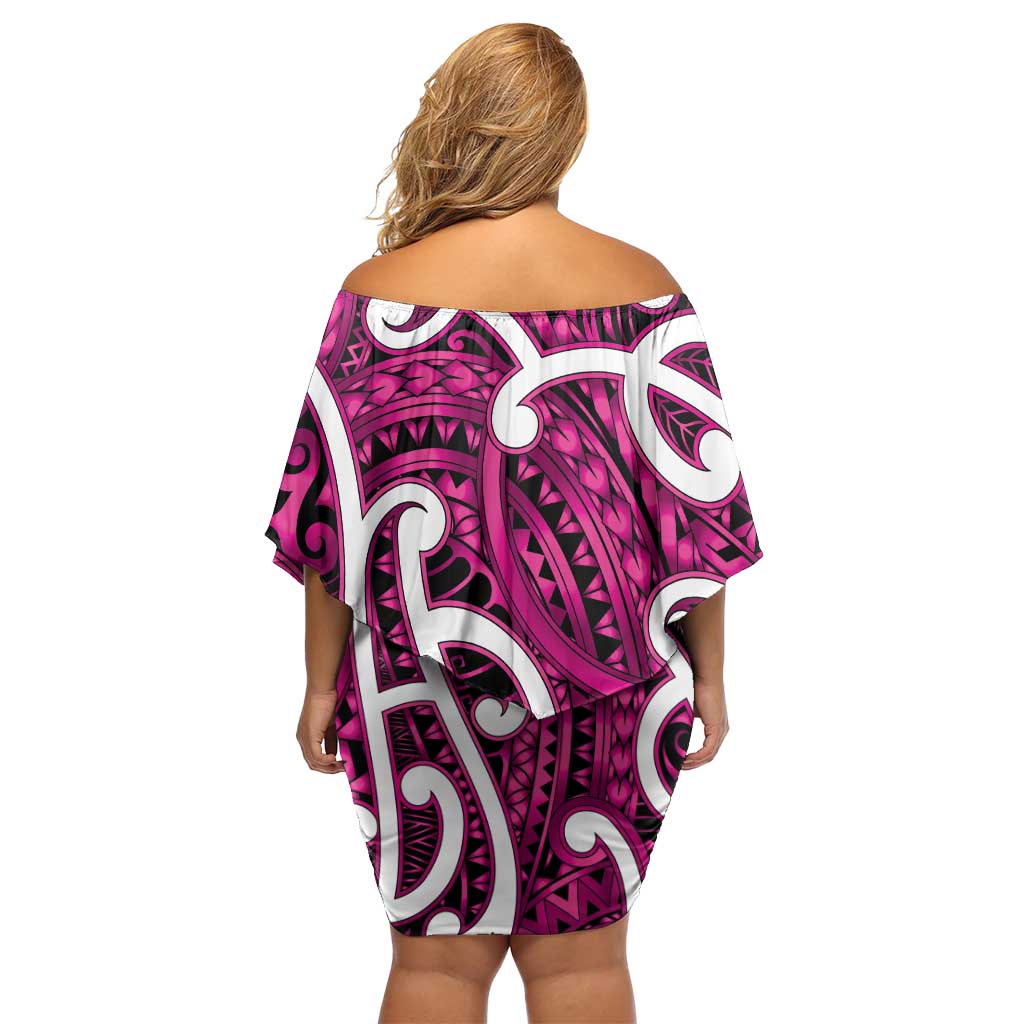 Aotearoa Maori Kowhaiwhai Family Matching Off Shoulder Short Dress and Hawaiian Shirt Mawhero Puhoro and Patiki LT9 - Polynesian Pride