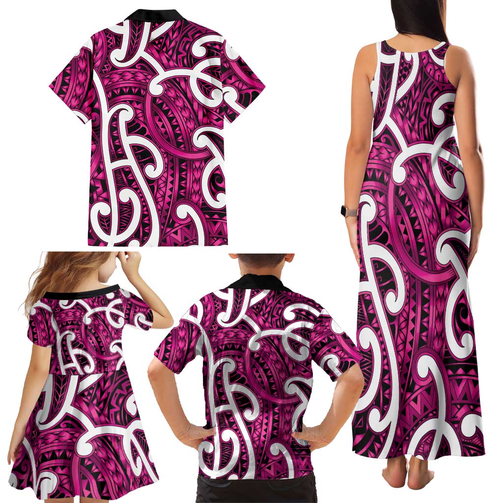 Aotearoa Maori Kowhaiwhai Family Matching Tank Maxi Dress and Hawaiian Shirt Mawhero Puhoro and Patiki LT9 - Polynesian Pride
