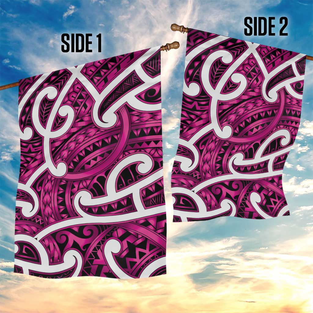 Aotearoa Maori Kowhaiwhai Garden Flag Mawhero Puhoro and Patiki