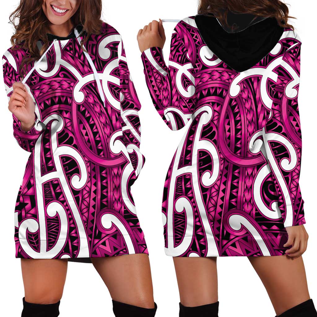 Aotearoa Maori Kowhaiwhai Hoodie Dress Mawhero Puhoro and Patiki LT9 - Polynesian Pride