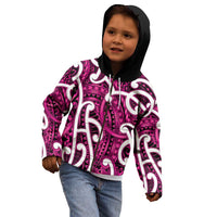 Aotearoa Maori Kowhaiwhai Kid Hoodie Mawhero Puhoro and Patiki LT9 - Polynesian Pride