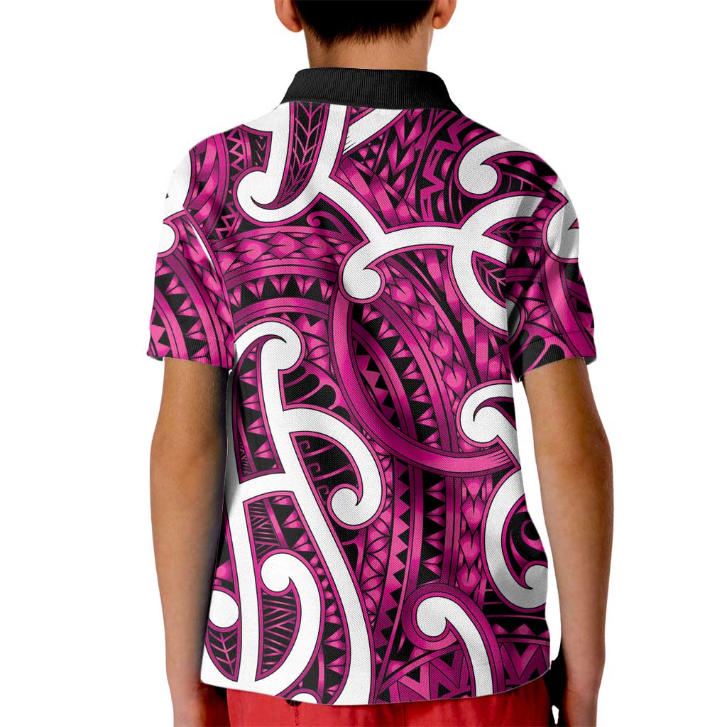 Aotearoa Maori Kowhaiwhai Kid Polo Shirt Mawhero Puhoro and Patiki LT9 - Polynesian Pride