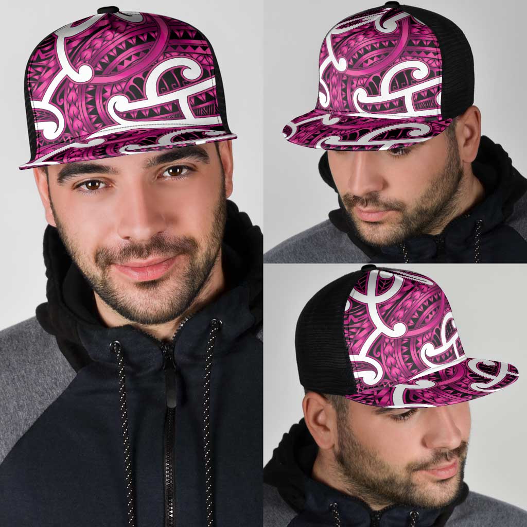 Aotearoa Maori Kowhaiwhai Mesh Trucker Cap Mawhero Puhoro and Patiki