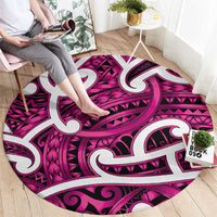 Aotearoa Maori Kowhaiwhai Round Carpet Mawhero Puhoro and Patiki