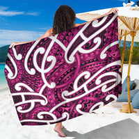 Aotearoa Maori Kowhaiwhai Sarong Mawhero Puhoro and Patiki LT9 One Size 44 x 66 inches Pink - Polynesian Pride