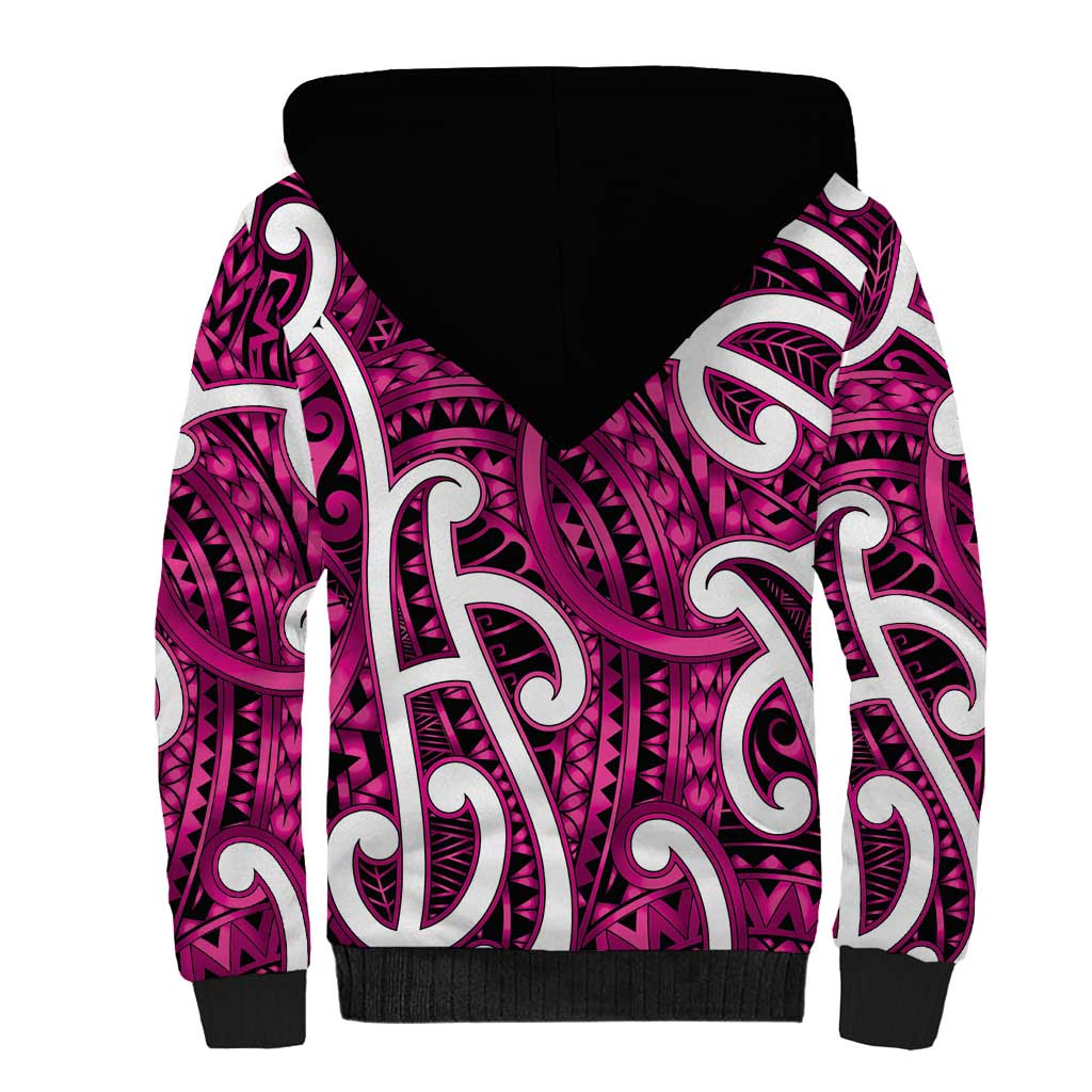 Aotearoa Maori Kowhaiwhai Sherpa Hoodie Mawhero Puhoro and Patiki LT9 - Polynesian Pride