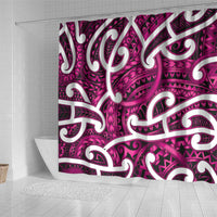Aotearoa Maori Kowhaiwhai Shower Curtain Mawhero Puhoro and Patiki