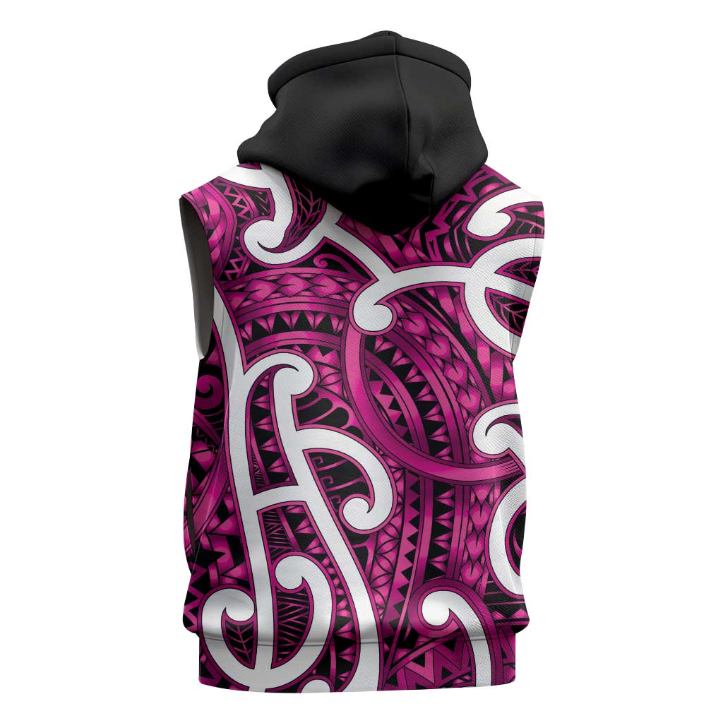 Aotearoa Maori Kowhaiwhai Sleeveless Hoodie Mawhero Puhoro and Patiki LT9 - Polynesian Pride