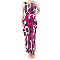 Aotearoa Maori Kowhaiwhai Tank Maxi Dress Mawhero Puhoro and Patiki LT9 Women Pink - Polynesian Pride