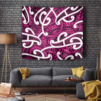 Aotearoa Maori Kowhaiwhai Tapestry Mawhero Puhoro and Patiki LT9 Pink - Polynesian Pride