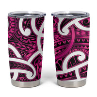 Aotearoa Maori Kowhaiwhai Tumbler Cup Mawhero Puhoro and Patiki LT9 Pink - Polynesian Pride