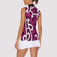 Aotearoa Maori Kowhaiwhai Women Sleeveless Polo Shirt Mawhero Puhoro and Patiki LT9 - Polynesian Pride