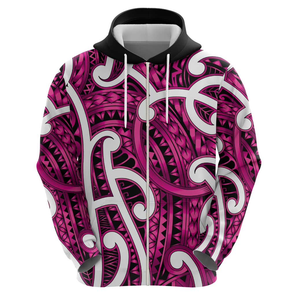 Aotearoa Maori Kowhaiwhai Zip Hoodie Mawhero Puhoro and Patiki LT9 - Polynesian Pride