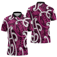 Aotearoa Maori Kowhaiwhai Zipper Polo Shirt Mawhero Puhoro and Patiki LT9 - Polynesian Pride