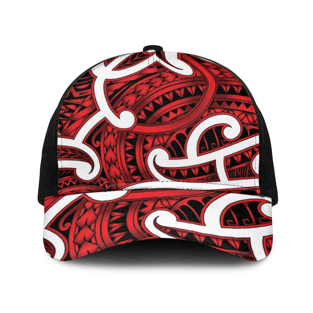 Aotearoa Maori Kowhaiwhai Baseball Net Cap Whero Puhoro and Patiki