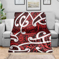 Aotearoa Maori Kowhaiwhai Blanket Whero Puhoro and Patiki