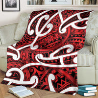 Aotearoa Maori Kowhaiwhai Blanket Whero Puhoro and Patiki