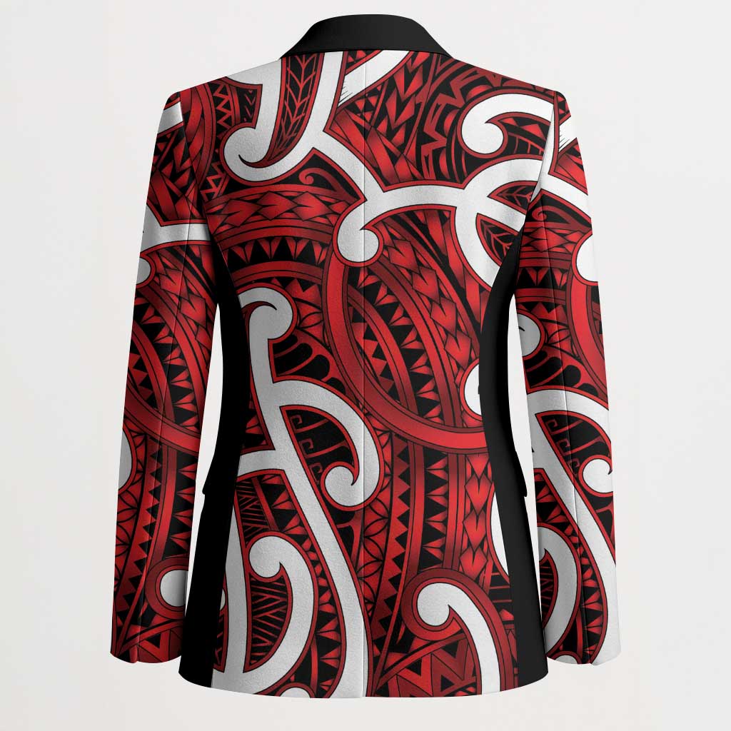 Aotearoa Maori Kowhaiwhai Blazer Whero Puhoro and Patiki