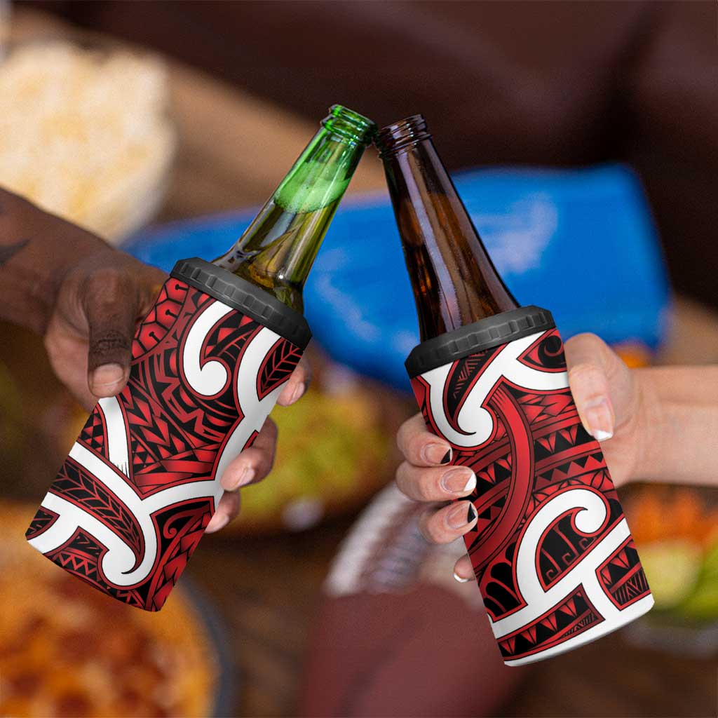 Aotearoa Maori Kowhaiwhai 4 in 1 Can Cooler Tumbler Whero Puhoro and Patiki LT9 - Polynesian Pride