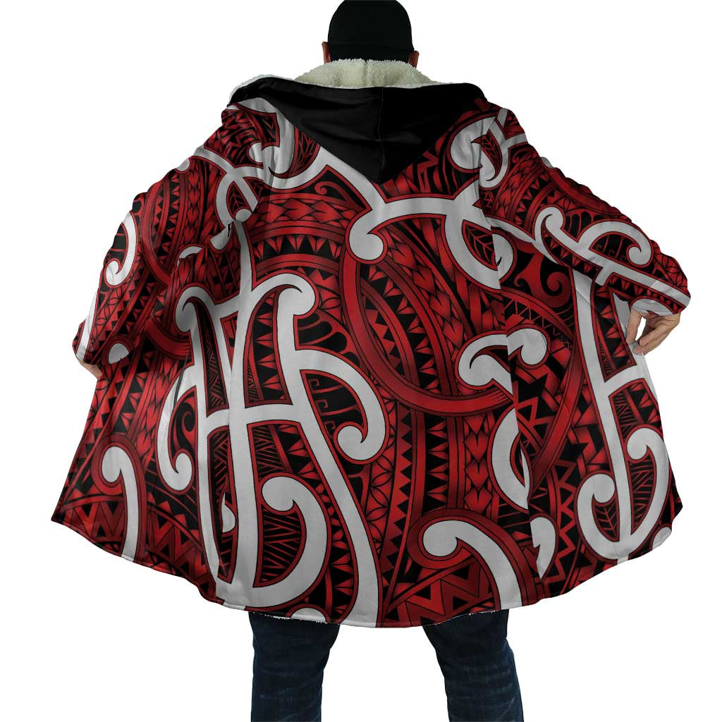 Aotearoa Maori Kowhaiwhai Cloak Whero Puhoro and Patiki