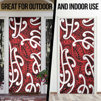 Aotearoa Maori Kowhaiwhai Door Cover Whero Puhoro and Patiki