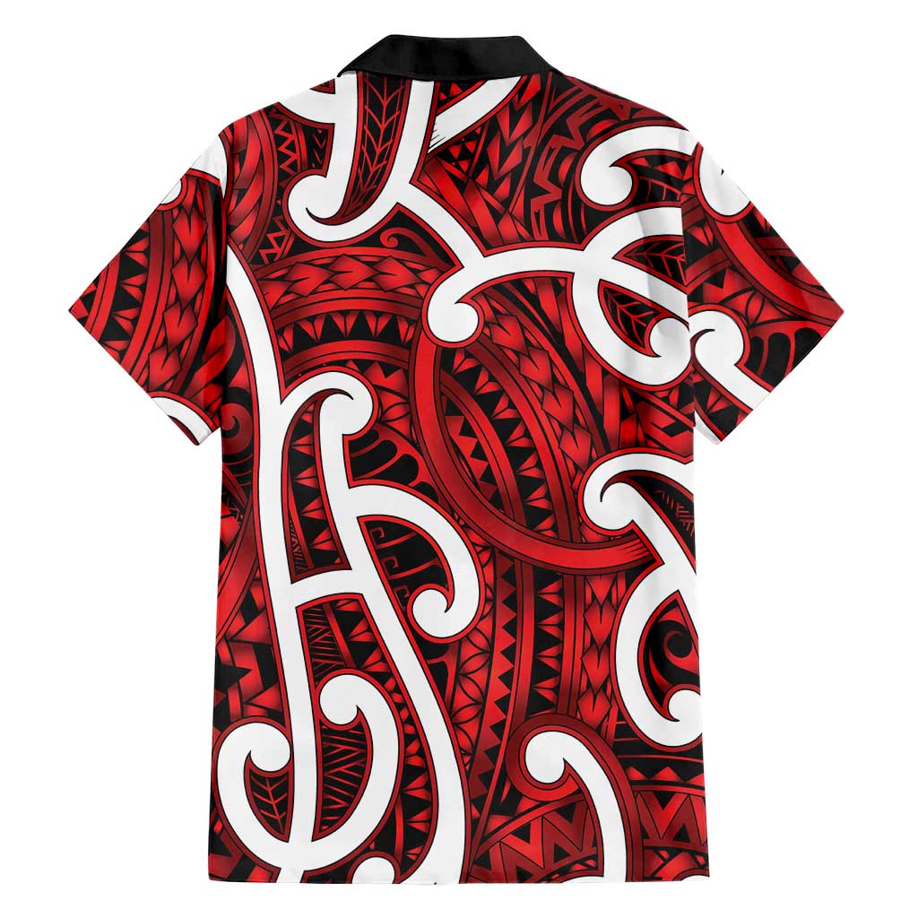 Aotearoa Maori Kowhaiwhai Family Matching Long Sleeve Bodycon Dress and Hawaiian Shirt Whero Puhoro and Patiki LT9 - Polynesian Pride