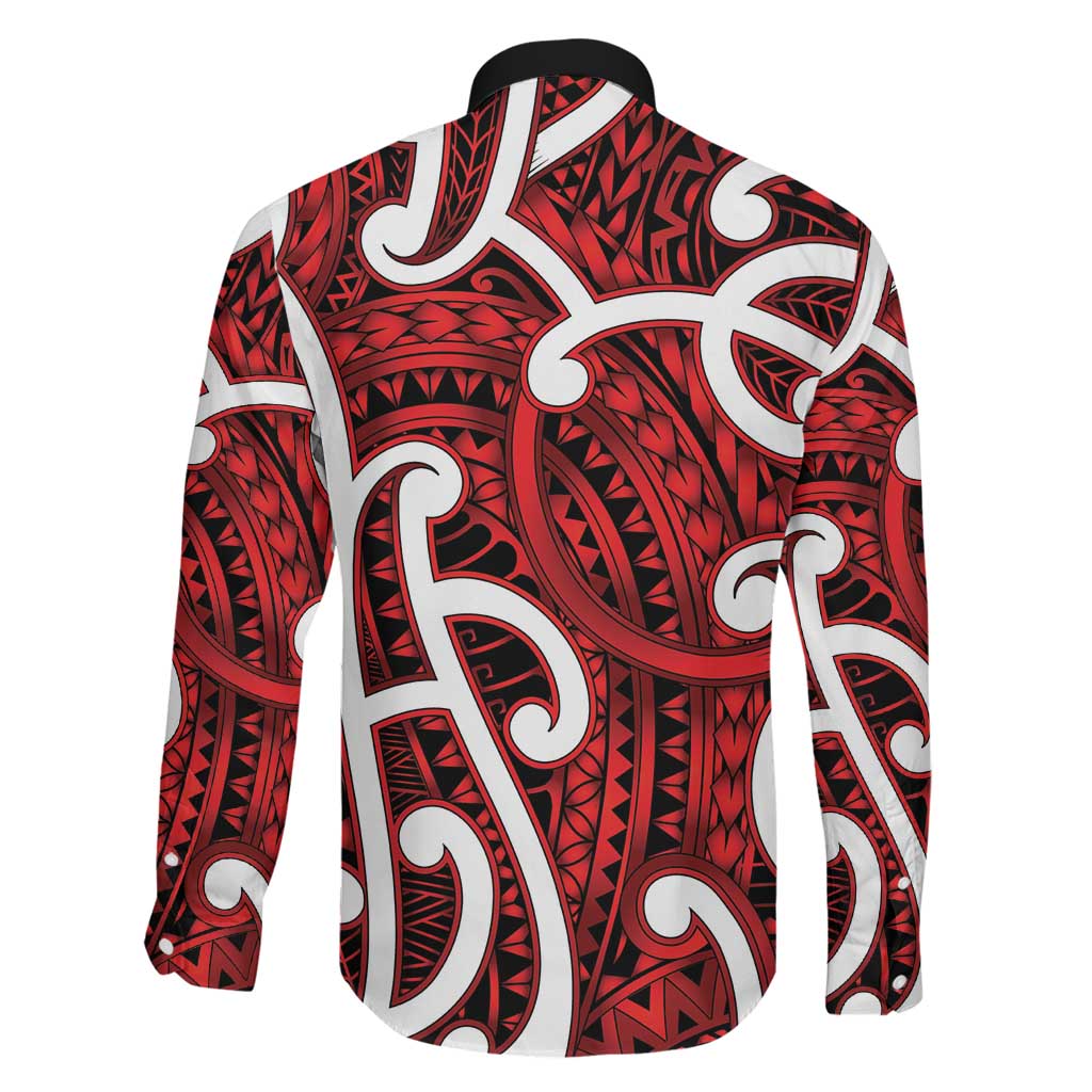 Aotearoa Maori Kowhaiwhai Family Matching Off Shoulder Maxi Dress and Hawaiian Shirt Whero Puhoro and Patiki LT9 - Polynesian Pride