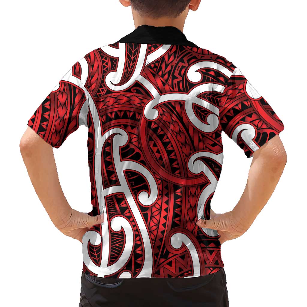 Aotearoa Maori Kowhaiwhai Family Matching Puletasi and Hawaiian Shirt Whero Puhoro and Patiki LT9 - Polynesian Pride