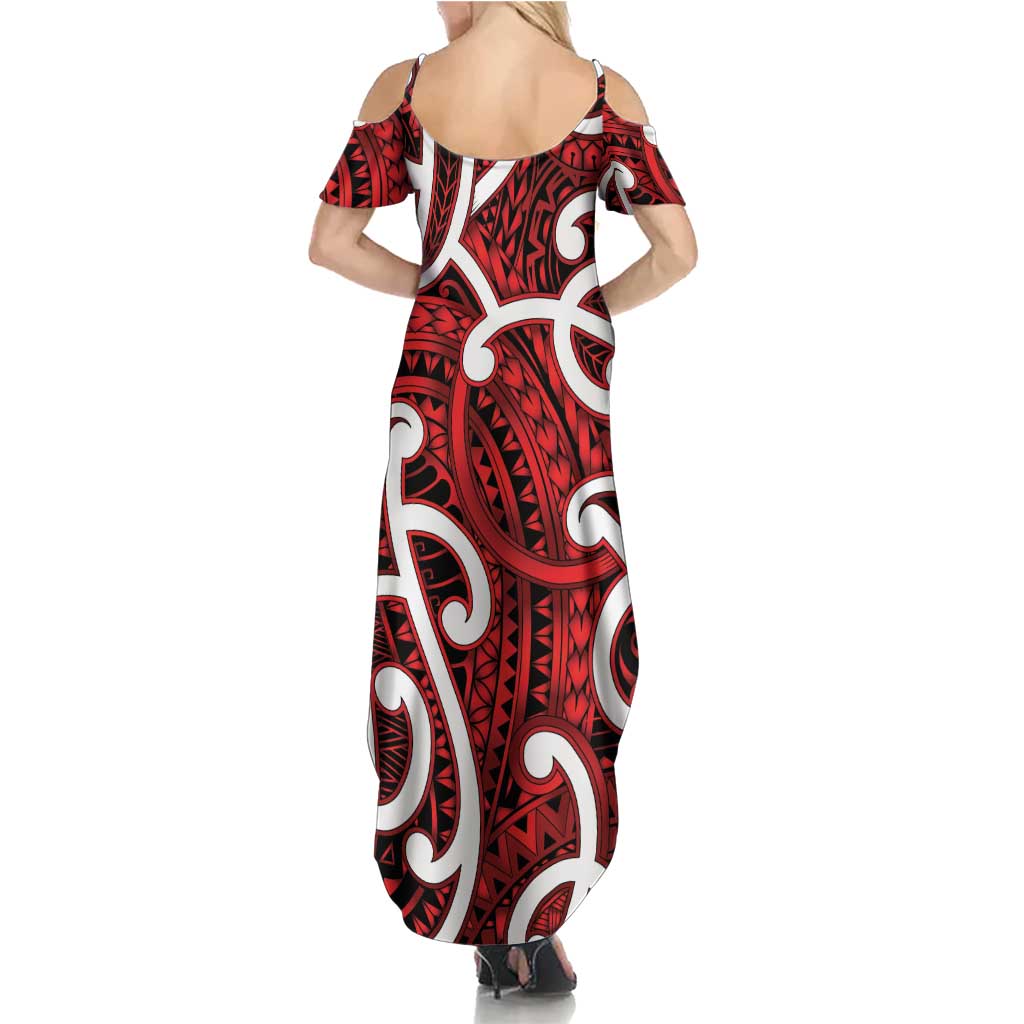 Aotearoa Maori Kowhaiwhai Family Matching Summer Maxi Dress and Hawaiian Shirt Whero Puhoro and Patiki LT9 - Polynesian Pride
