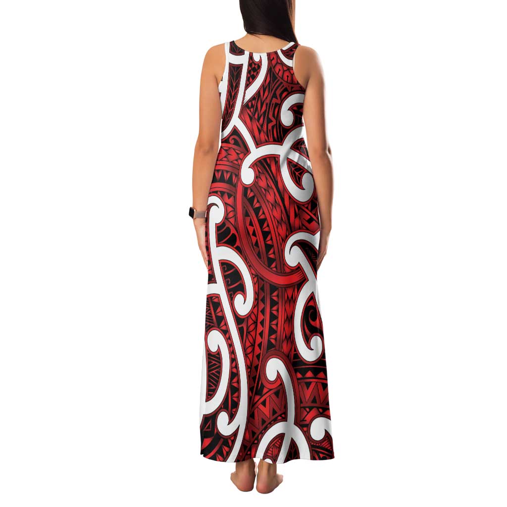 Aotearoa Maori Kowhaiwhai Family Matching Tank Maxi Dress and Hawaiian Shirt Whero Puhoro and Patiki LT9 - Polynesian Pride