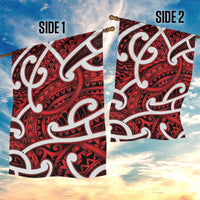 Aotearoa Maori Kowhaiwhai Garden Flag Whero Puhoro and Patiki