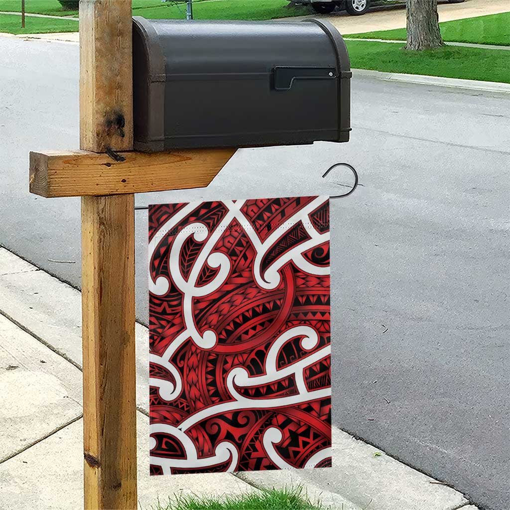 Aotearoa Maori Kowhaiwhai Garden Flag Whero Puhoro and Patiki