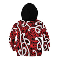 Aotearoa Maori Kowhaiwhai Kid Hoodie Whero Puhoro and Patiki LT9 - Polynesian Pride