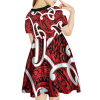 Aotearoa Maori Kowhaiwhai Kid Short Sleeve Dress Whero Puhoro and Patiki LT9 - Polynesian Pride
