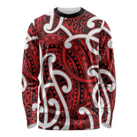 Aotearoa Maori Kowhaiwhai Long Sleeve Shirt Whero Puhoro and Patiki