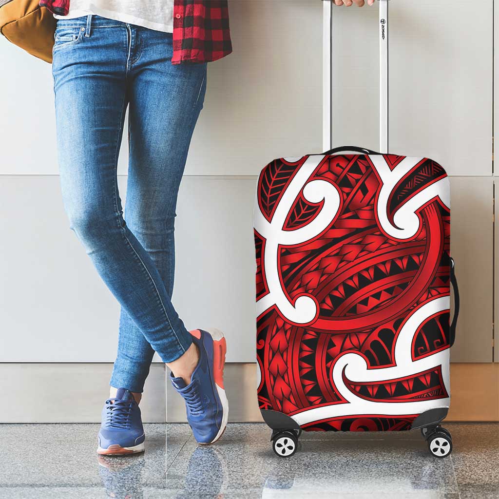 Aotearoa Maori Kowhaiwhai Luggage Cover Whero Puhoro and Patiki LT9 - Polynesian Pride