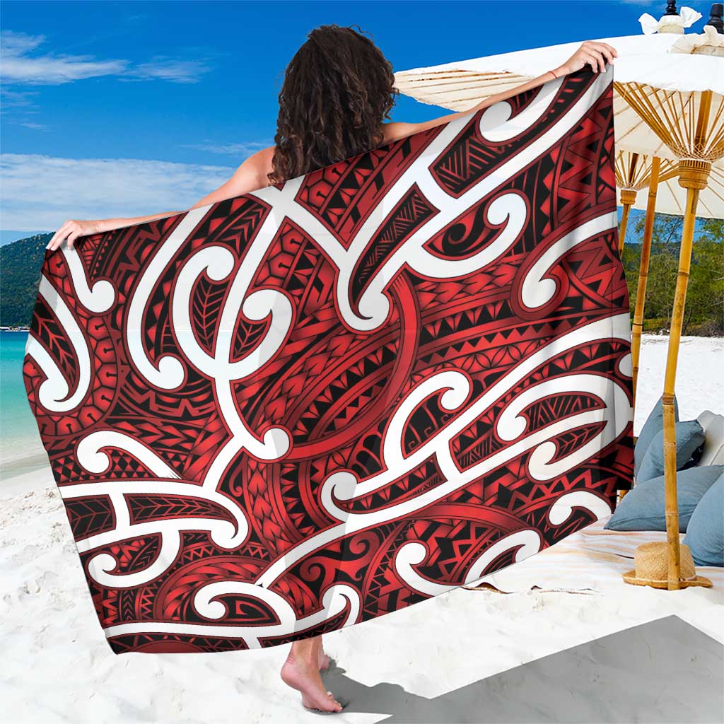 Aotearoa Maori Kowhaiwhai Sarong Whero Puhoro and Patiki