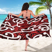 Aotearoa Maori Kowhaiwhai Sarong Whero Puhoro and Patiki
