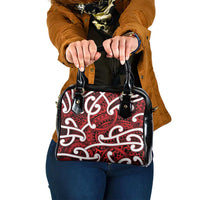 Aotearoa Maori Kowhaiwhai Shoulder Handbag Whero Puhoro and Patiki